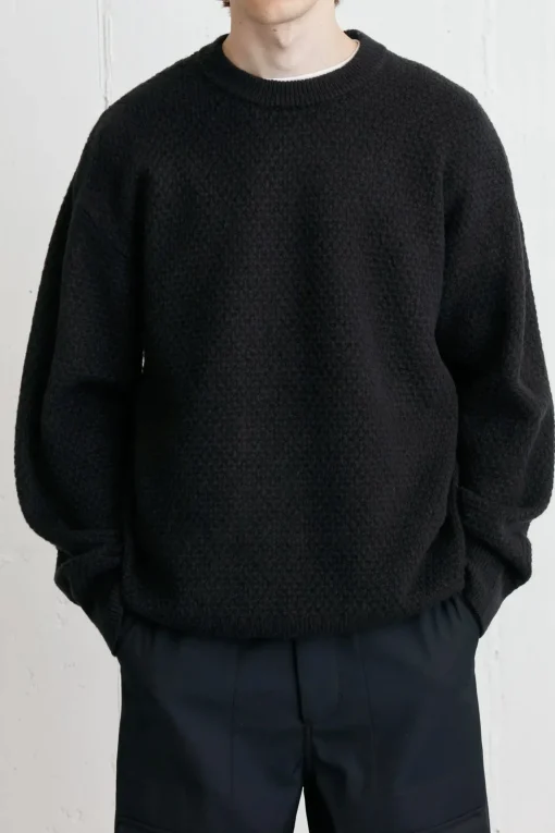 TEXTURED CREWNECK SWEATER