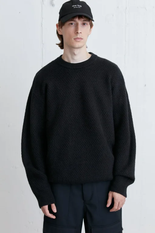TEXTURED CREWNECK SWEATER