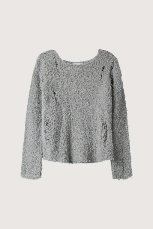 TEXTURED DISTRESSED SWEATER