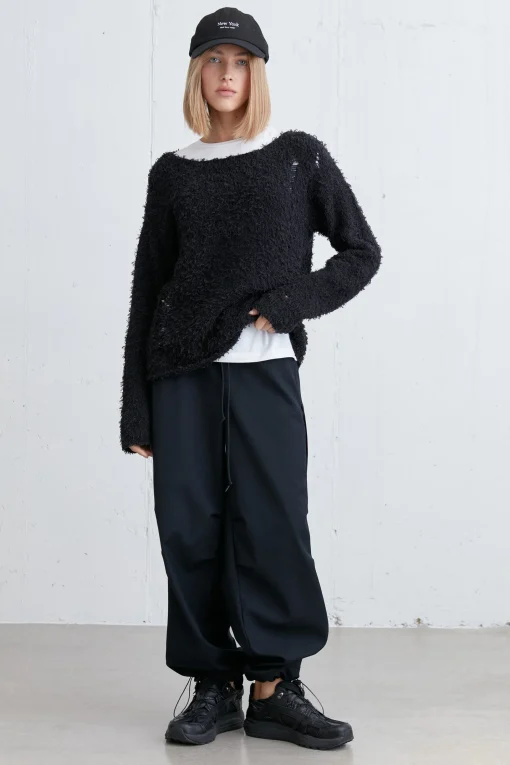 TEXTURED DISTRESSED SWEATER