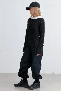 TEXTURED DISTRESSED SWEATER