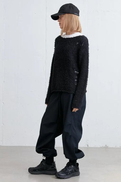 TEXTURED DISTRESSED SWEATER