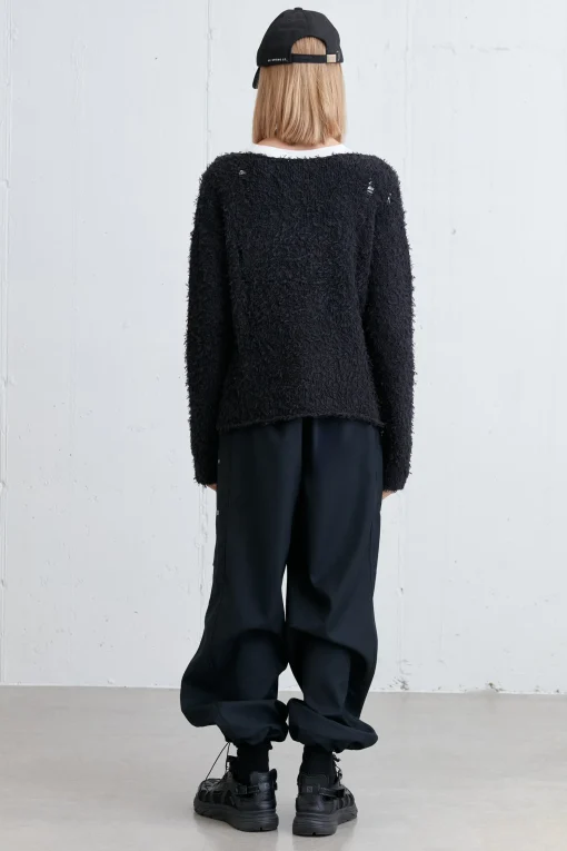 TEXTURED DISTRESSED SWEATER