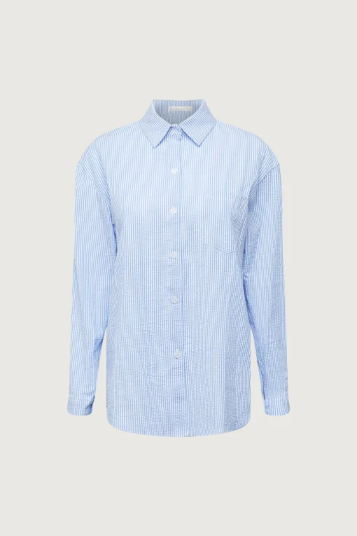 TEXTURED PINSTRIPE BUTTON UP SHIRT