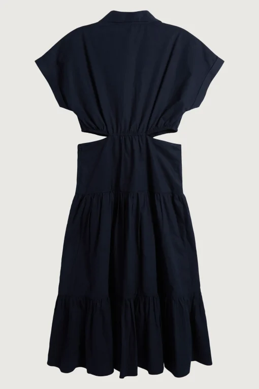TIERED MIDI DRESS WITH CUTOUTS