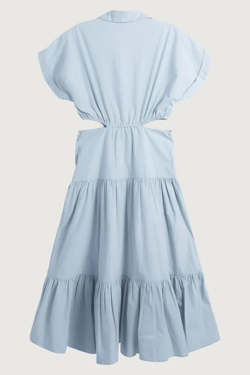 TIERED MIDI DRESS WITH CUTOUTS