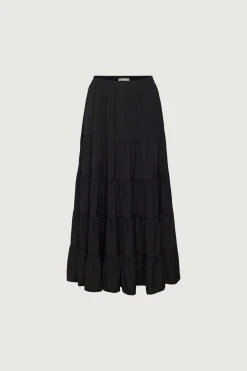 TIERED SKIRT WITH ELASTIC WAISTBAND