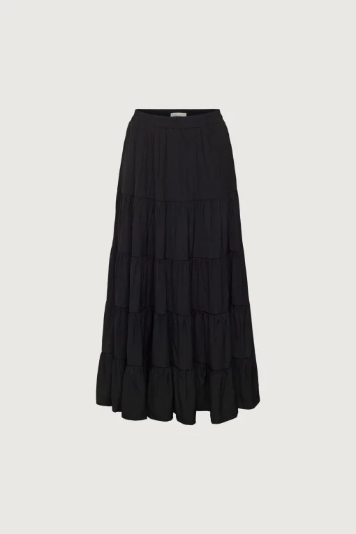 TIERED SKIRT WITH ELASTIC WAISTBAND