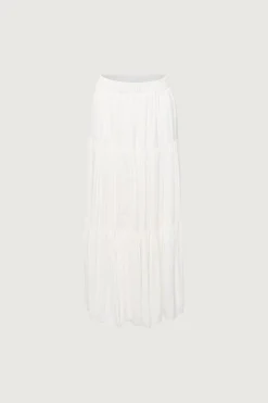 TIERED SKIRT WITH ELASTIC WAISTBAND