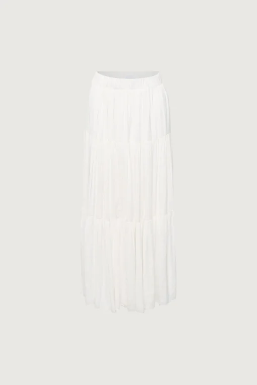 TIERED SKIRT WITH ELASTIC WAISTBAND
