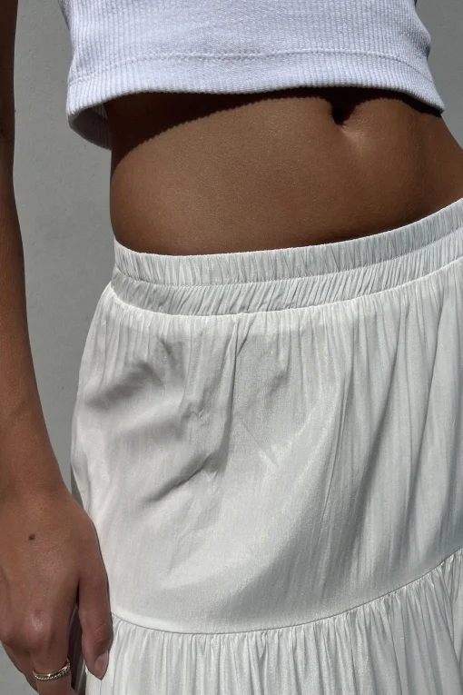 TIERED SKIRT WITH ELASTIC WAISTBAND