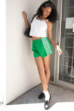 TRACK SHORTS WITH LACE PIPING
