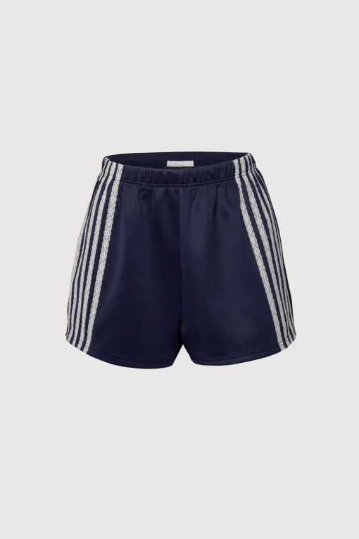 TRACK SHORTS WITH LACE PIPING