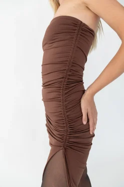TUBE MINI DRESS WITH RUCHED DETAIL