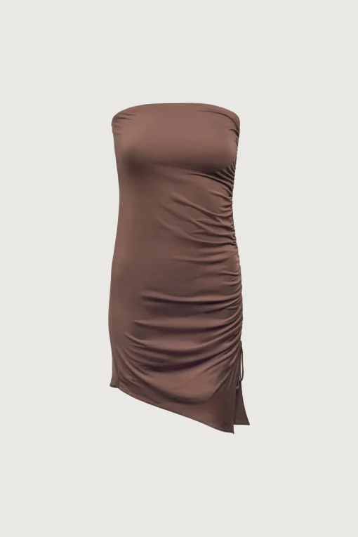 TUBE MINI DRESS WITH RUCHED DETAIL