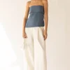 TUBE TOP WITH FOLD-OVER DETAIL