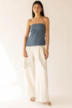 TUBE TOP WITH FOLD-OVER DETAIL