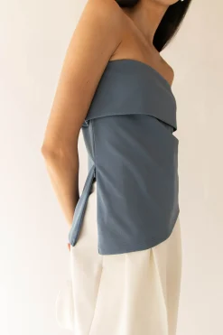 TUBE TOP WITH FOLD-OVER DETAIL