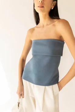 TUBE TOP WITH FOLD-OVER DETAIL