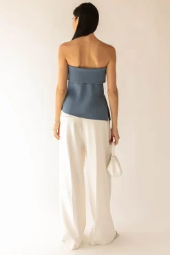 TUBE TOP WITH FOLD-OVER DETAIL