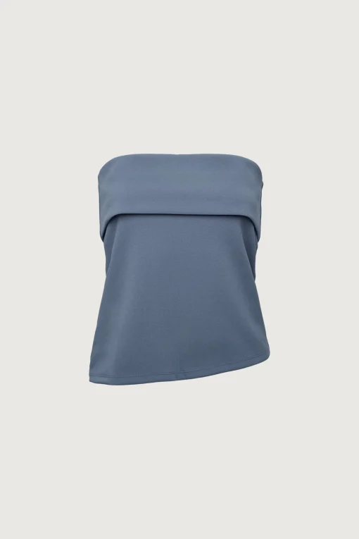 TUBE TOP WITH FOLD-OVER DETAIL