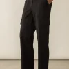 TWILL WIDE LEG CARGO PANT