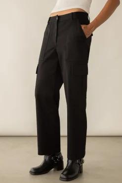 TWILL WIDE LEG CARGO PANT