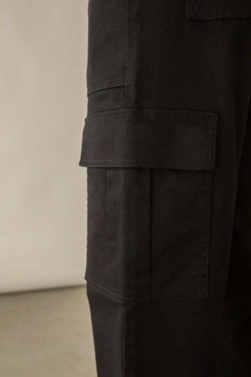 TWILL WIDE LEG CARGO PANT