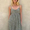 TWIST FRONT PRINTED DRESS