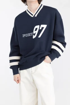 VARSITY GRAPHIC JERSEY SWEATSHIRT
