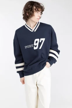 VARSITY GRAPHIC JERSEY SWEATSHIRT