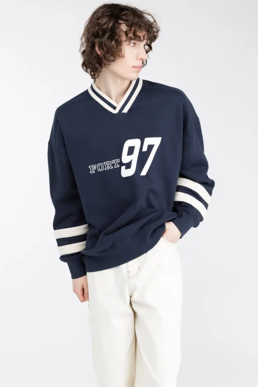 VARSITY GRAPHIC JERSEY SWEATSHIRT