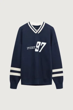 VARSITY GRAPHIC JERSEY SWEATSHIRT