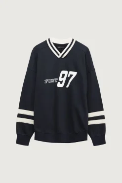 VARSITY GRAPHIC JERSEY SWEATSHIRT