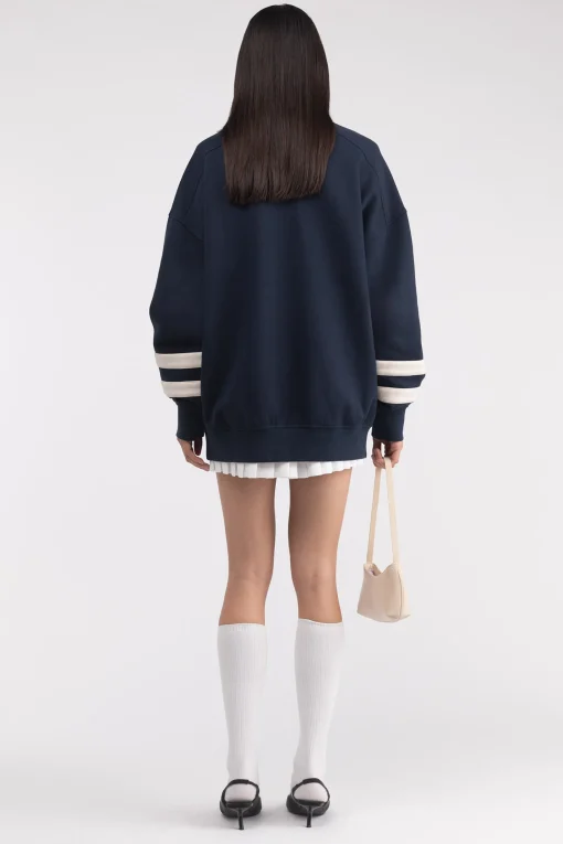 VARSITY GRAPHIC JERSEY SWEATSHIRT