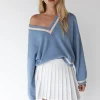 VARSITY V-NECK SWEATER