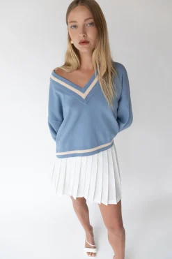VARSITY V-NECK SWEATER