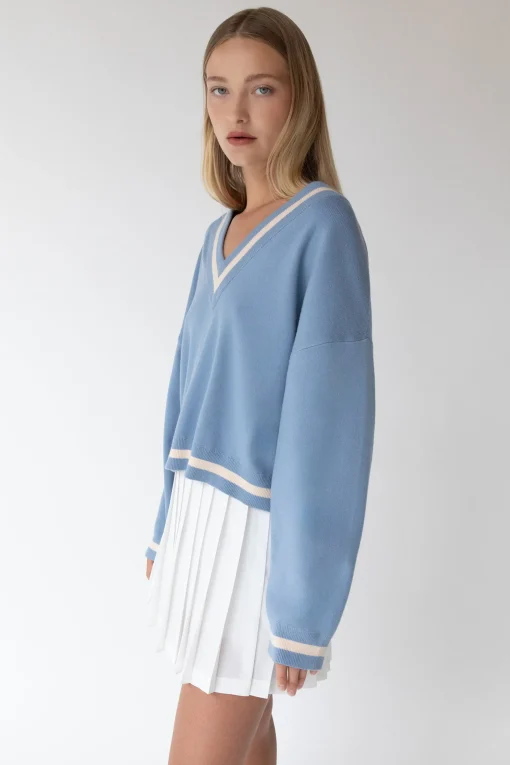 VARSITY V-NECK SWEATER