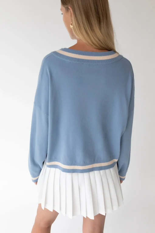 VARSITY V-NECK SWEATER