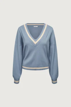 VARSITY V-NECK SWEATER