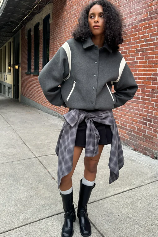 VARSITY WOOL BLEND BOMBER