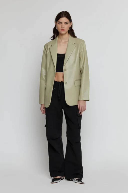 VEGAN LEATHER BLAZER