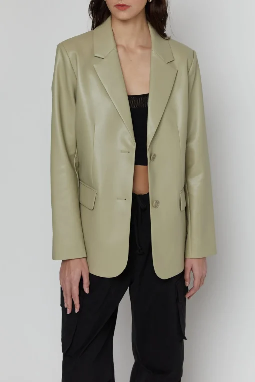 VEGAN LEATHER BLAZER
