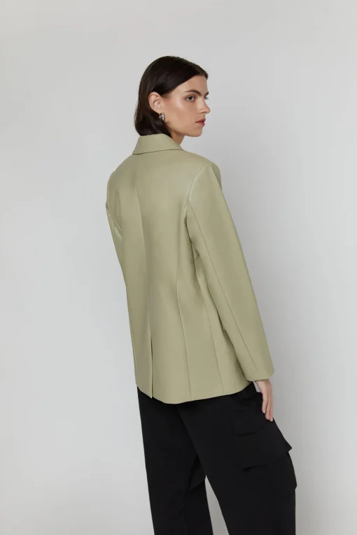 VEGAN LEATHER BLAZER