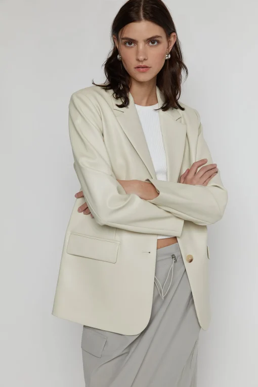 VEGAN LEATHER BLAZER