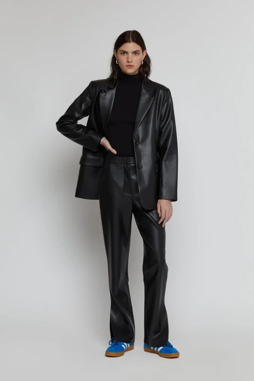 VEGAN LEATHER BLAZER