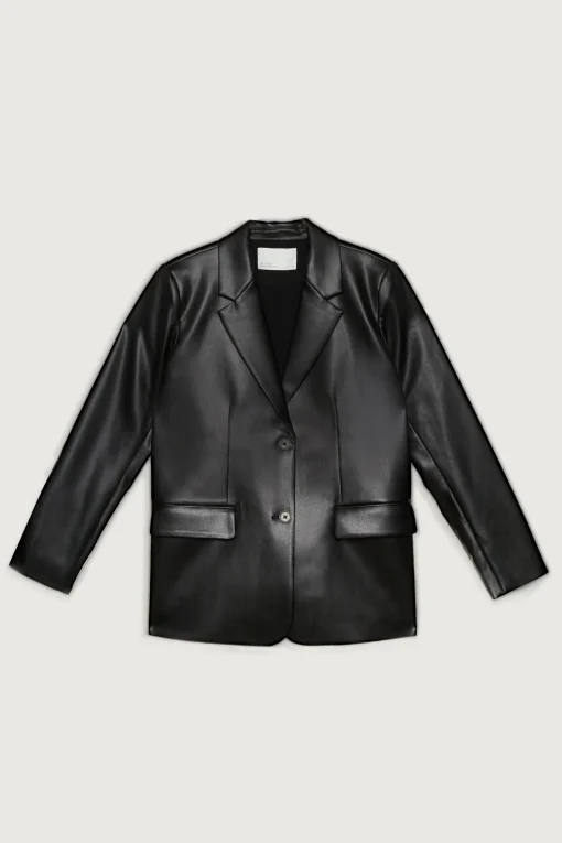 VEGAN LEATHER BLAZER