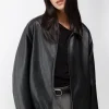 VEGAN LEATHER BOMBER JACKET