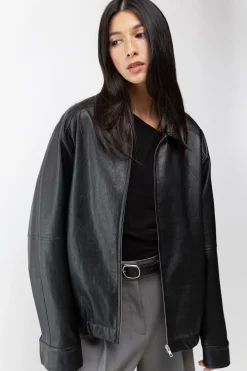 VEGAN LEATHER BOMBER JACKET