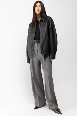 VEGAN LEATHER BOMBER JACKET